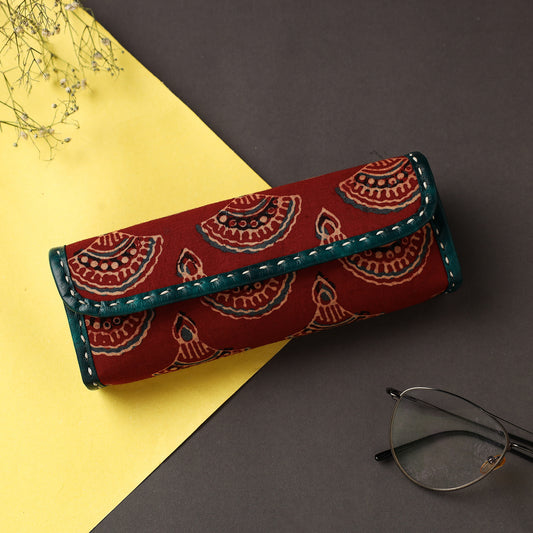 Handcrafted Kutch Leather Block Printed Spectacle Case
