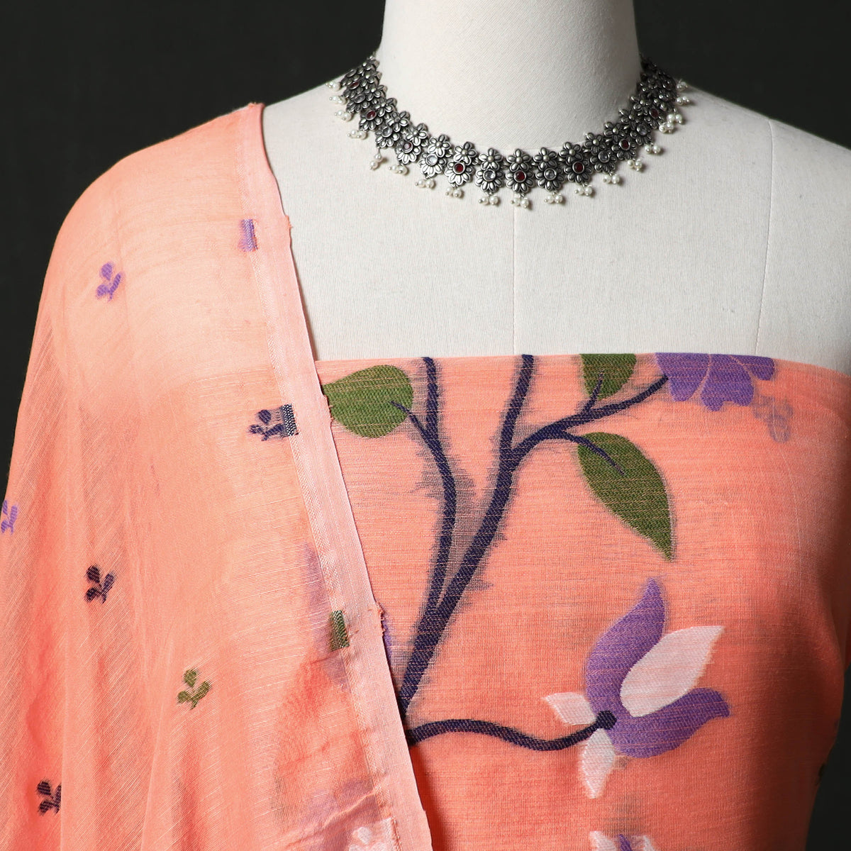 Jamdani Silk Cotton 2pc Unstitched Dress Material Kurta Set 41