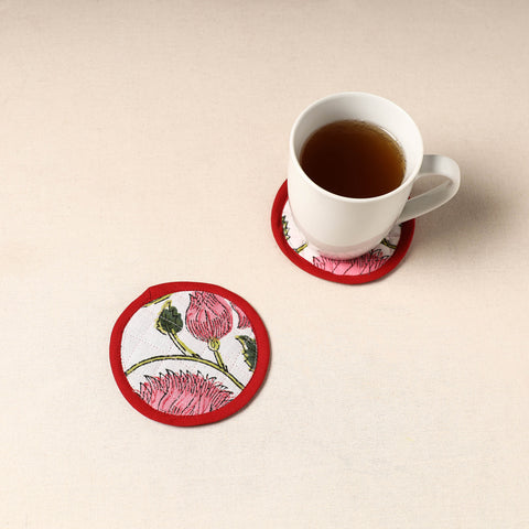 Handcrafted Sanganeri Print Coaster (Set of 2) 01