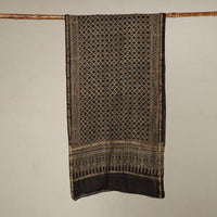 Black - Handloom Chanderi Silk Block Printed Ajrakh Stole 25