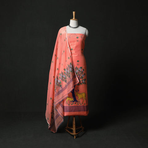 Jamdani Silk Cotton 2pc Unstitched Dress Material Kurta Set 44