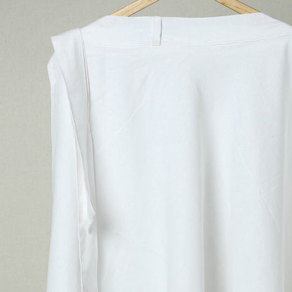 White - Plain Handloom Jhiri Cotton Wrap Around Skirt
