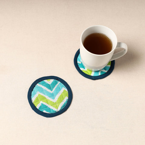 Blue - Handcrafted Sanganeri Print Coaster (Set of 2) 07