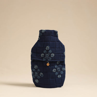 Blue - Handmade Quilted 1L Hot Water Bottle Cover 01