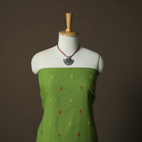 Jacquard Woven Cotton 2pc Unstitched Dress Material Kurta Set with Jewellery 18