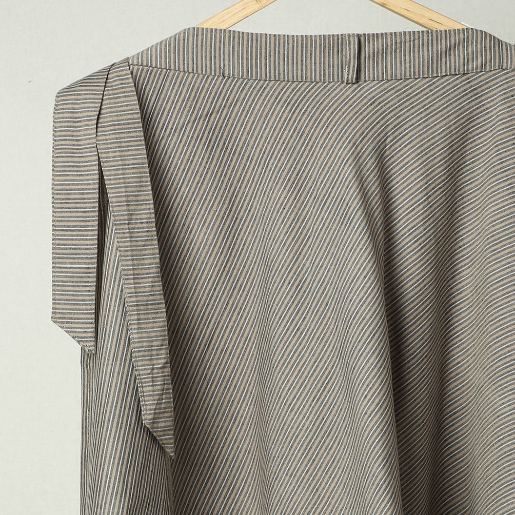 Grey - Plain Handloom Jhiri Cotton Wrap Around Skirt
