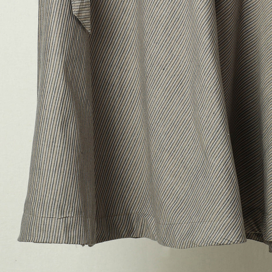Grey - Plain Handloom Jhiri Cotton Wrap Around Skirt