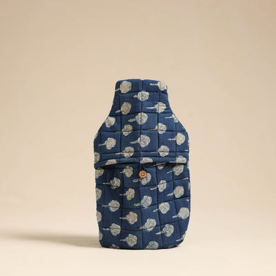 Blue - Handmade Quilted 1L Hot Water Bottle Cover 02