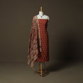 Pochampally Ikat Weave Cotton 2pc Unstitched Dress Material Kurta Set with Jewellery 19