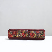 Brown - Handpainted Kalamkari Natural Dyed Ghicha Silk Earrings Pouch 06