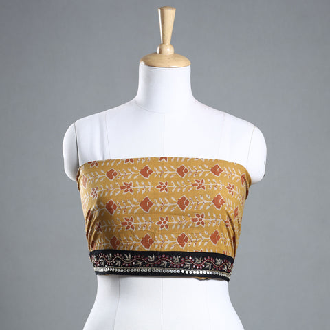 Buy Zardozi Hand Embroidered Kalamkari Cotton Blouse Piece Online at iTokri.com