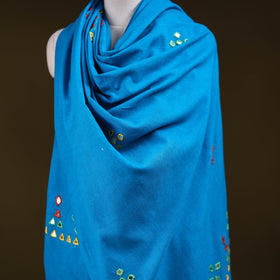Kutch Handwoven Mirror Work Acrylic Wool Shawl 143