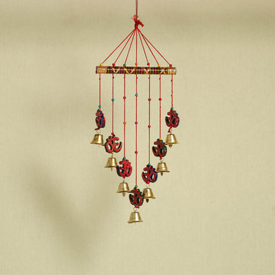  Om - Handpainted Wooden Decorative Bell Hanging