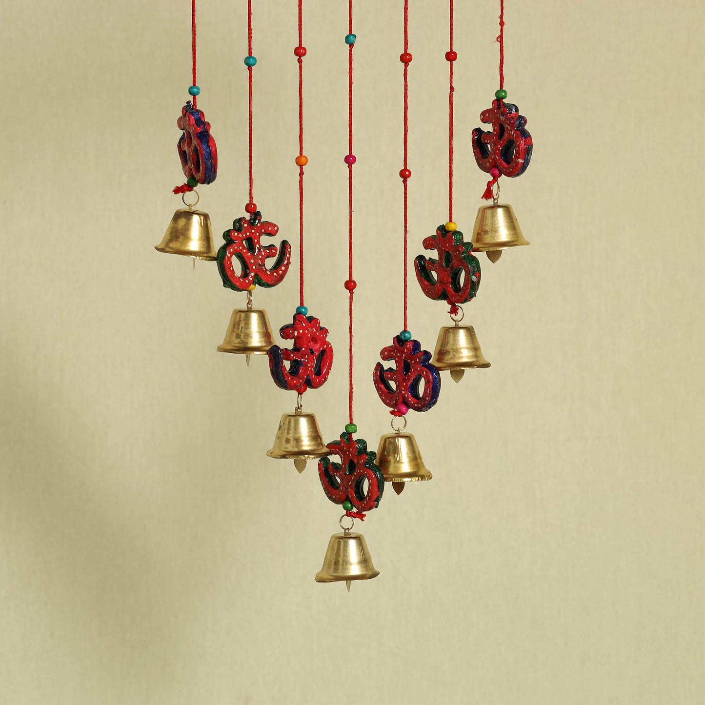  Om - Handpainted Wooden Decorative Bell Hanging