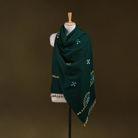 Kutch Handwoven Mirror Work Acrylic Wool Shawl 144