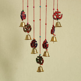  Om - Handpainted Wooden Decorative Bell Hanging