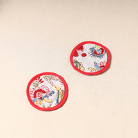 Red - Handcrafted Sanganeri Print Coaster (Set of 2) 15