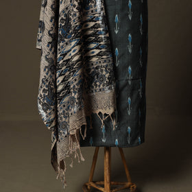 Pochampally Ikat Weave Cotton 2pc Unstitched Dress Material Kurta Set with Jewellery 21