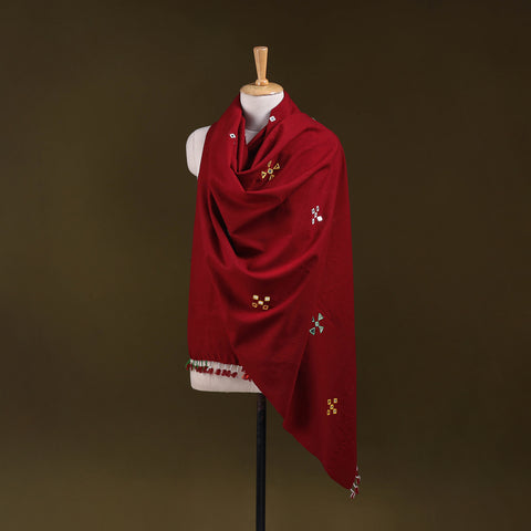 Kutch Handwoven Mirror Work Acrylic Wool Shawl 145