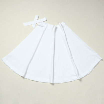 White - Plain Handloom Jhiri Cotton Wrap Around Skirt