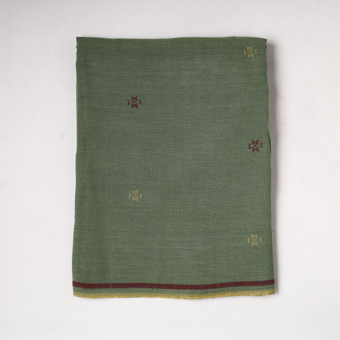 Green - Organic Kala Cotton Handloom Precut Fabric (1.7 meter)