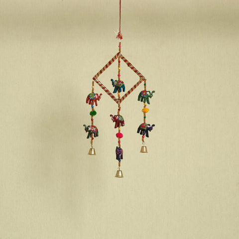  Elephant - Handpainted Wooden Decorative Bell Hanging