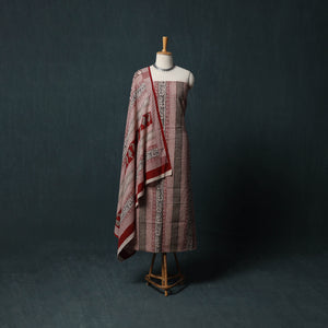 Bagh Hand Block Print Cotton 3pc Unstitched Dress Material Suit Set 02