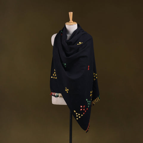 Kutch Handwoven Mirror Work Acrylic Wool Shawl 147