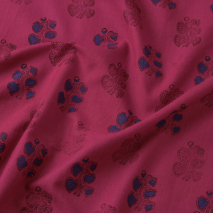 Pink - Mangalgiri Block Printed Handwoven Cotton Fabric