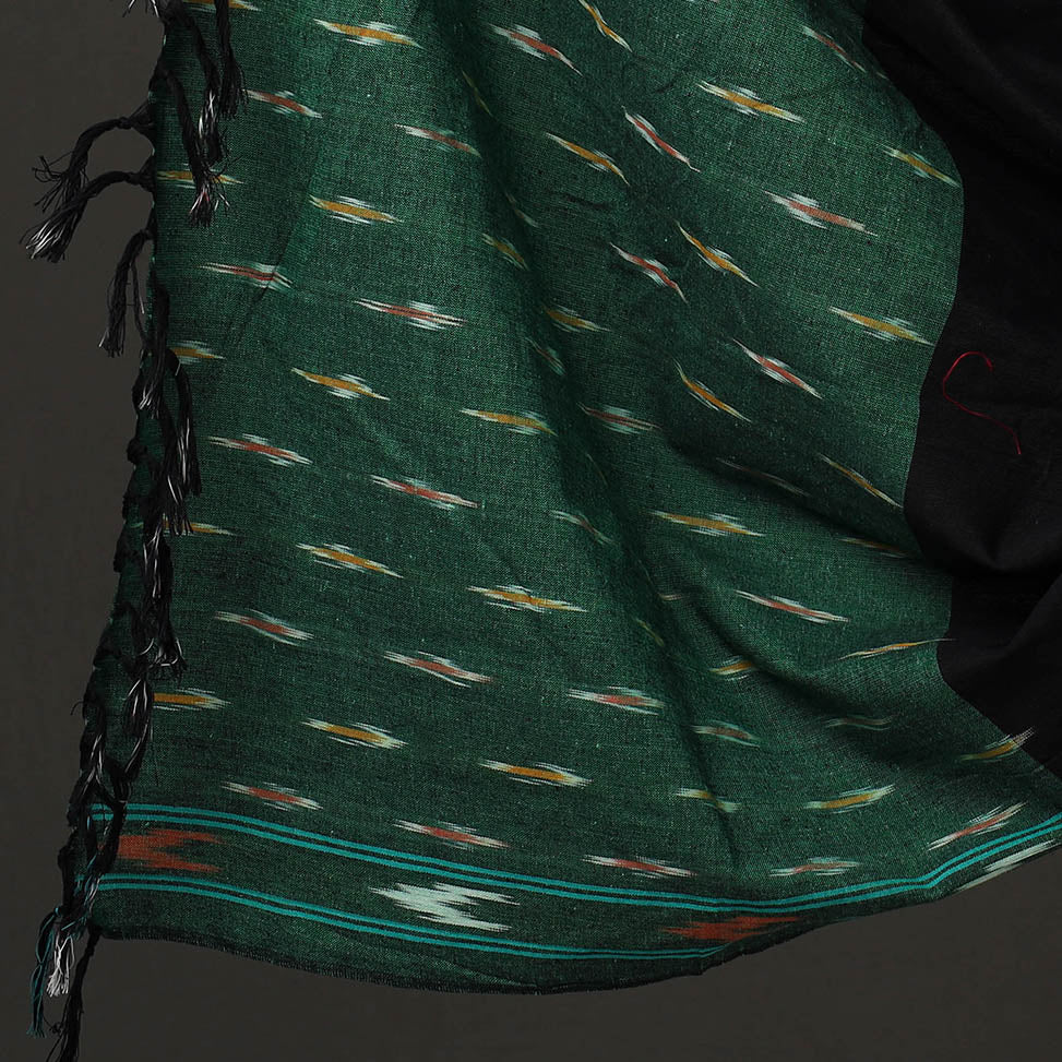 Green - 3pc Pochampally Ikat Handloom Cotton Suit Material Set 02