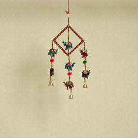  Elephant - Handpainted Wooden Decorative Bell Hanging