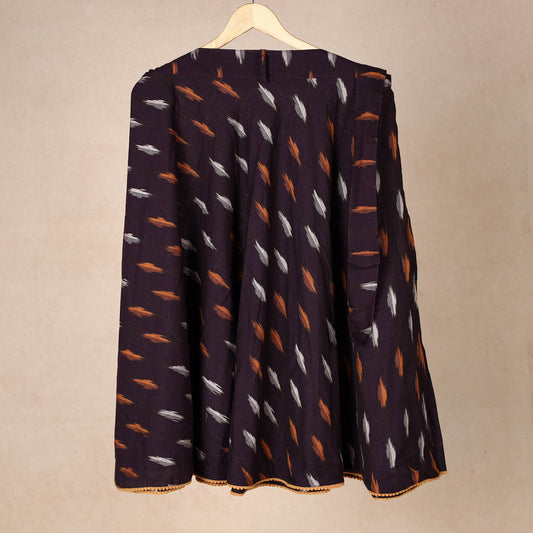 Purple - Pochampally Ikat Cotton Wrap Around Skirt