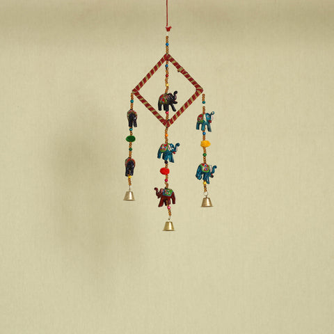 Elephant - Handpainted Wooden Decorative Bell Hanging