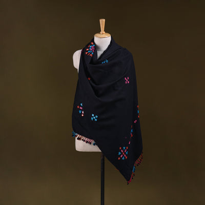 Kutch Handwoven Mirror Work Acrylic Wool Shawl 148