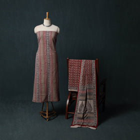Bagh Hand Block Print Cotton 3pc Unstitched Dress Material Suit Set 04