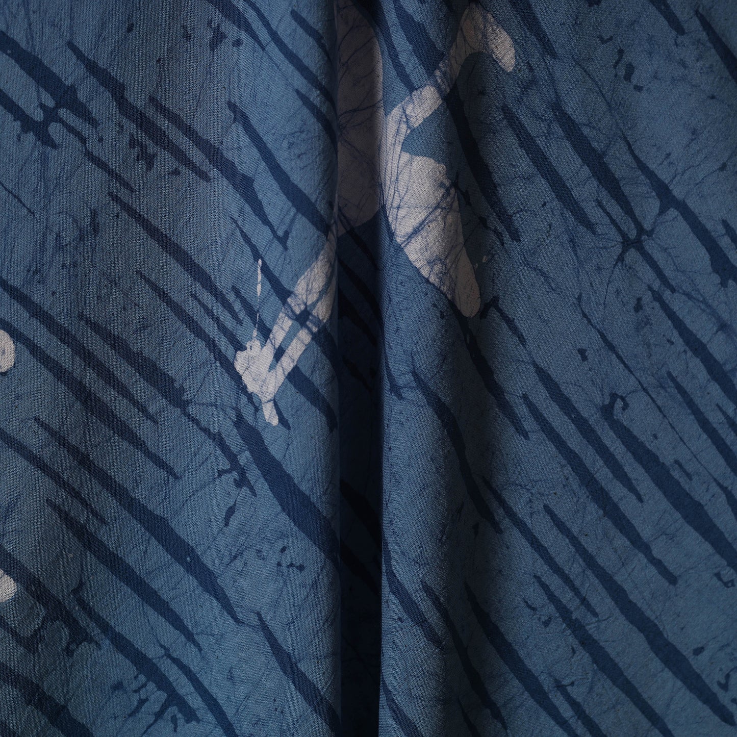 Blue - cotton kutch batik fabric 38 - handcrafted