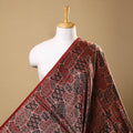 Red Natural Dyed Mashru Silk Ajrakh Print Fabric