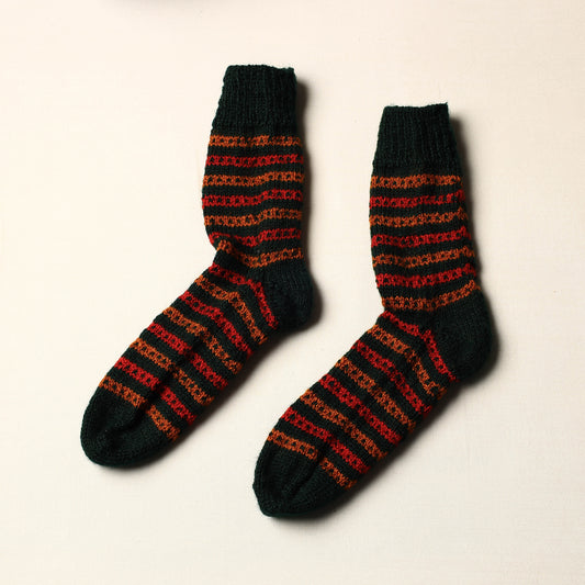 Black - Kumaun Hand Knitted Woolen Socks (Adult)