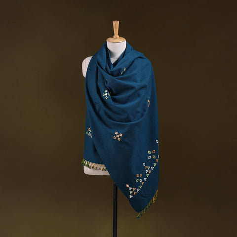 Kutch Handwoven Mirror Work Acrylic Wool Shawl 149