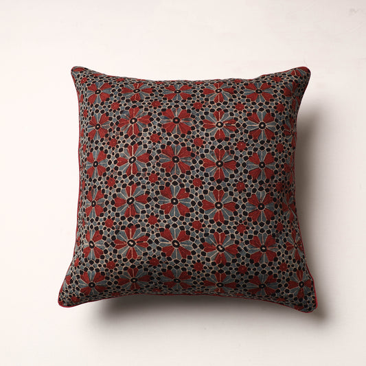 Multicolor - Ajrakh Block Printed Cotton Cushion Cover (16 x 16 in)