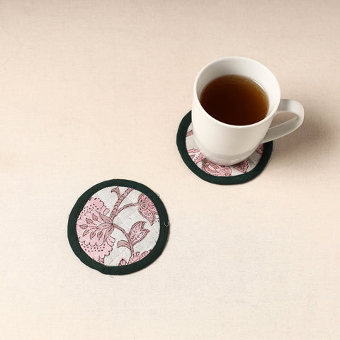 Black - Handcrafted Sanganeri Print Coaster (Set of 2) 29