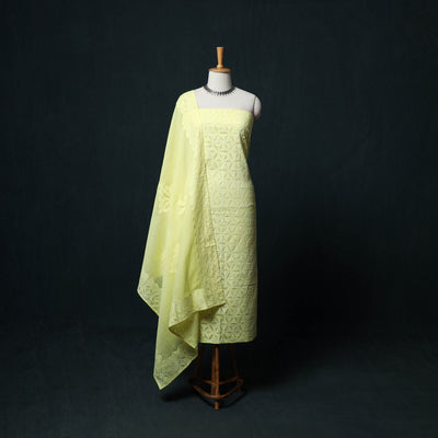 Barmer Applique Cutwork Cotton 3pc Unstitched Dress Material Suit Set 01