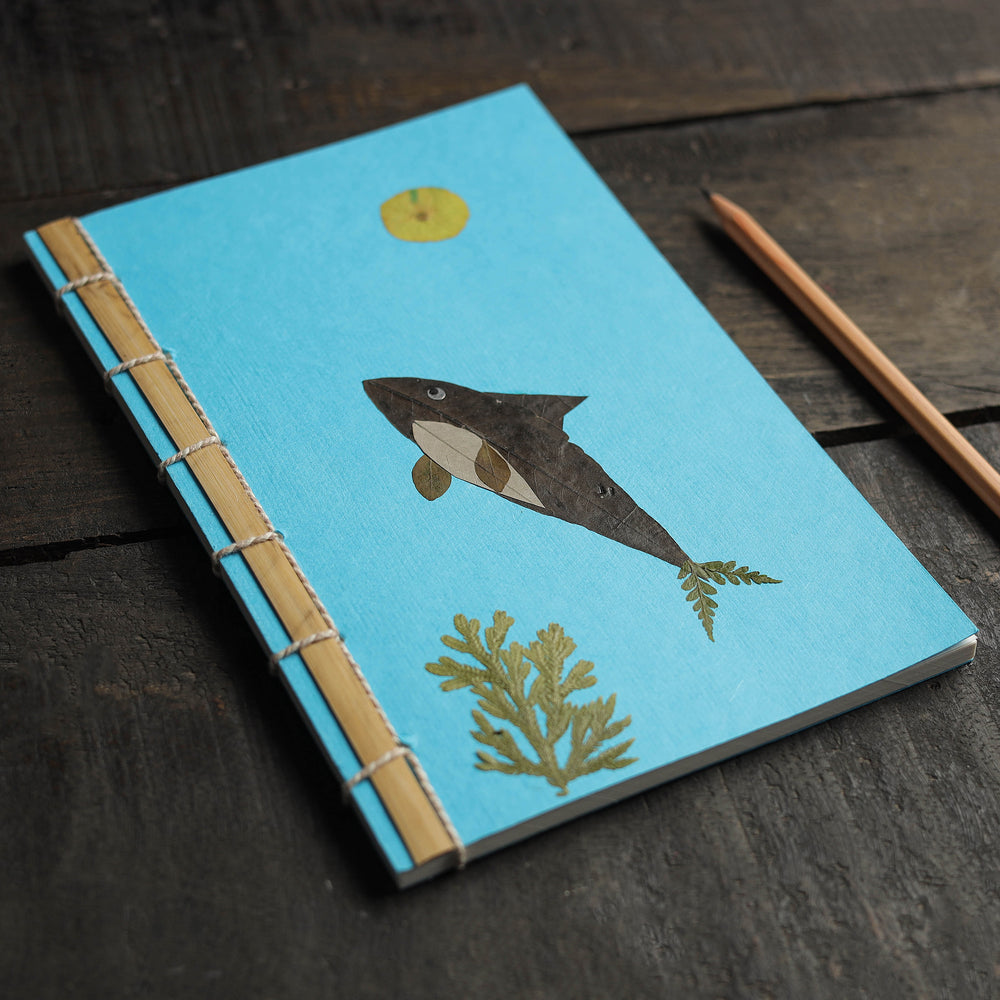 Fish Leaves Art Work Handmade Notebook for Kids 34