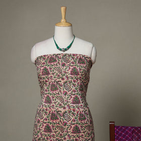 Pink - 2pc unstitched sanganeri dress material