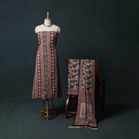 Bagh Hand Block Print Cotton 3pc Unstitched Dress Material Suit Set 07