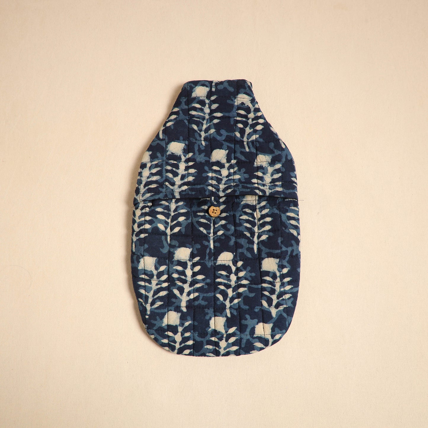 Blue - Handmade Quilted 1L Hot Water Bottle Cover 24