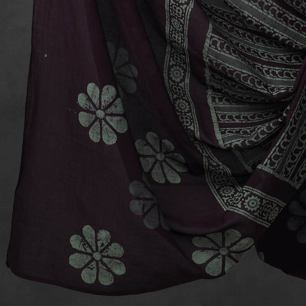 Purple - Kutch Print 3pc Cotton Batik Dress Material 29