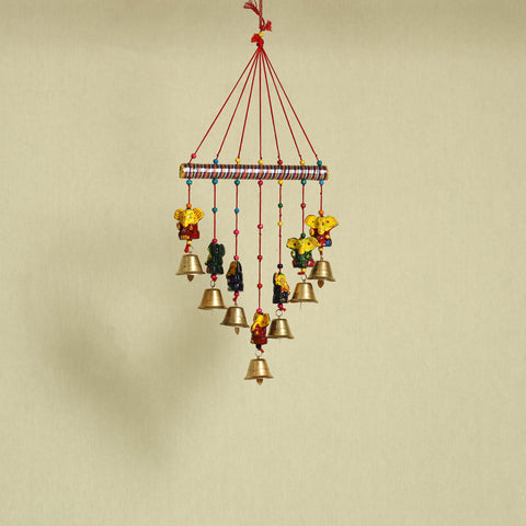  Ganesha - Handpainted Wooden Decorative Bell Hanging 21