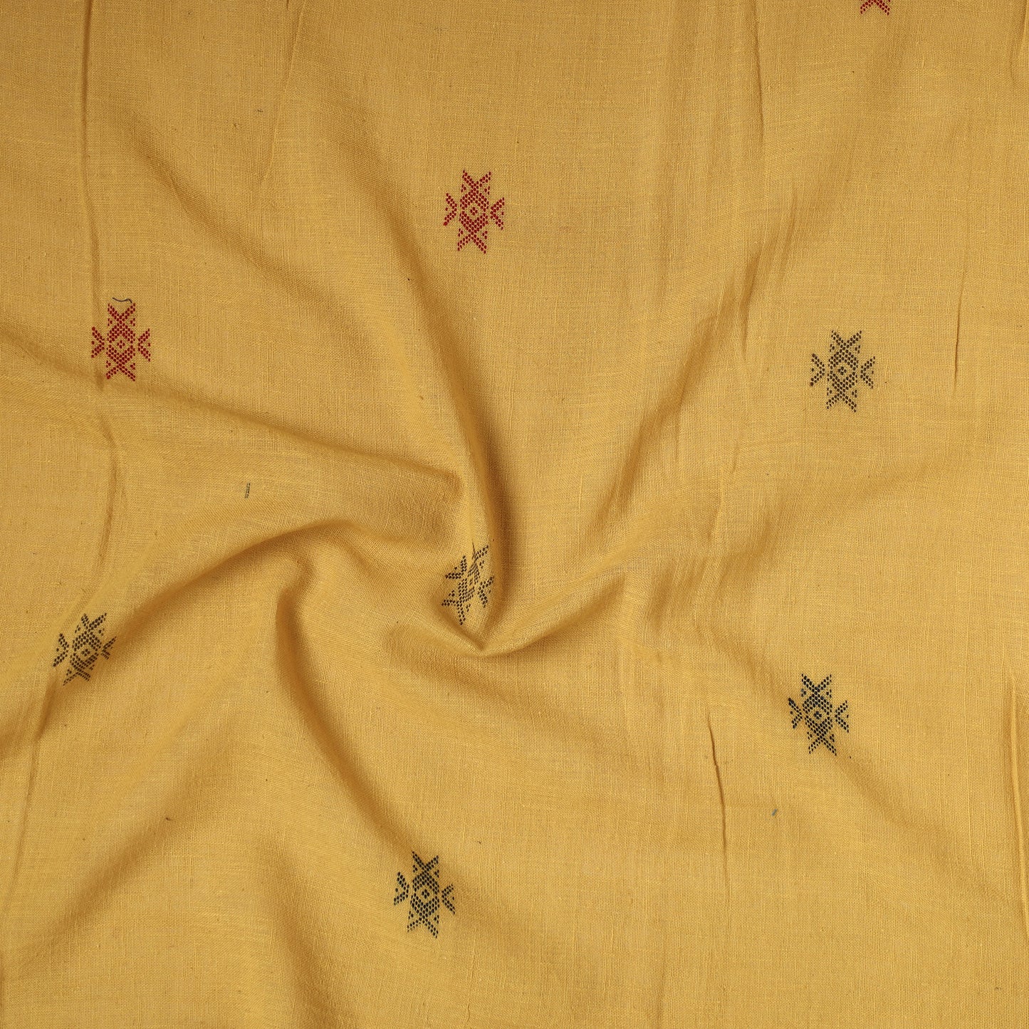 Yellow - Organic Kala Cotton Handloom Precut Fabric (1.1 meter)