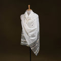 White - Kutch Bhujodi Handwoven Acrylic Wool Shawl 152